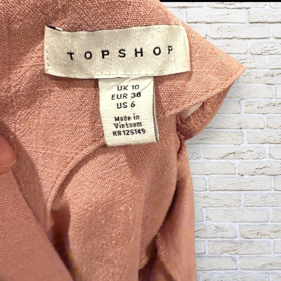 TOPSHOP Wrap Crop Top in Dusty Rose Size 6 - Picture 7 of 7